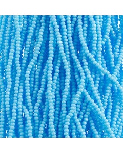 Czech Seed Bead 11/0 Cut Opaque Light Blue Strung