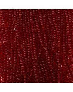 Czech Seed Bead 11/0 Cut Transparent Red Strung