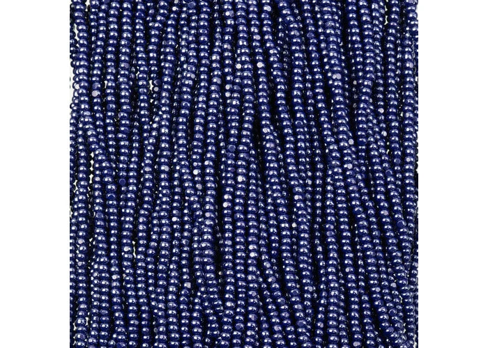 Czech Seed Bead 11/0 Cut Opaque Blue Luster Strung