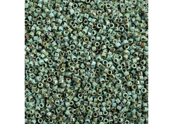 Miyuki Delica 11/0 Picasso Opaque Turquoise Seafoam