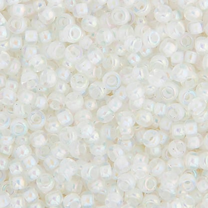 Miyuki Seed Bead 11/0 apx.22g White AB Lined-Dyed