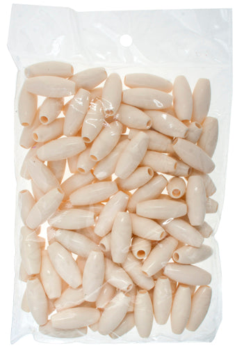 Acrylic Hairbone Pipe 1in Bone White 100PCS