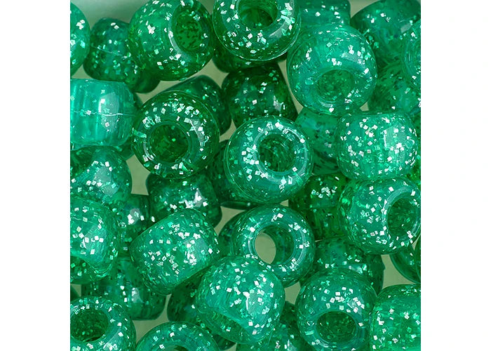 Crow Bead/Pony Bead Sparkle 9mm Emerald