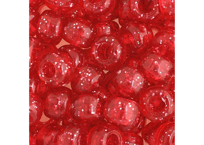 Crow Bead/Pony Bead Sparkle 9mm Crimson