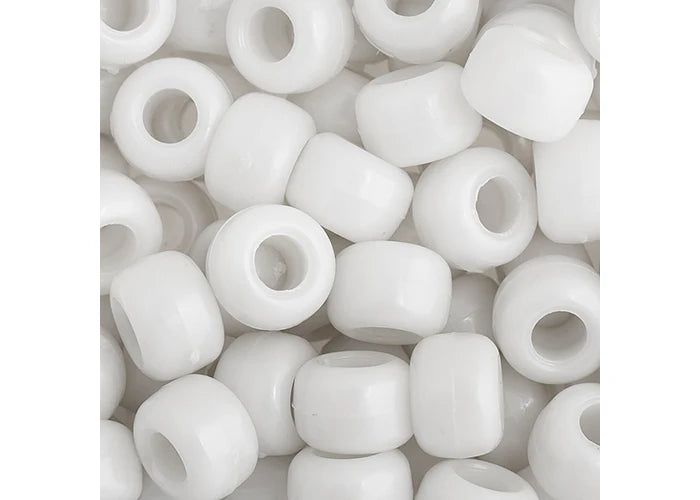 Crow Bead/Pony Bead Opaque 9mm White
