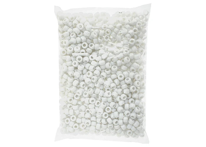 Crow Bead/Pony Bead Opaque 9mm White