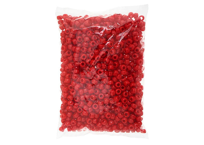 Crow Bead/Pony Bead Opaque 9mm Red
