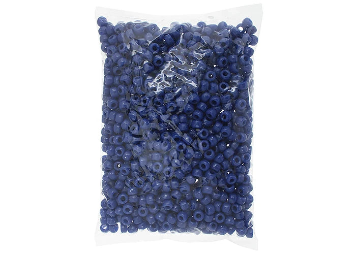 Crow Bead/Pony Bead Opaque 9mm Blue