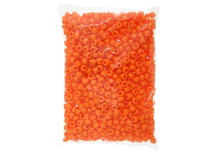 Crow Bead/Pony Bead Opaque 9mm Orange