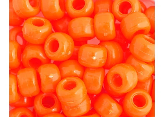 Crow Bead/Pony Bead Opaque 9mm Orange