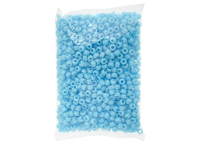 Crow Bead/Pony Bead Opaque 9mm Light Blue