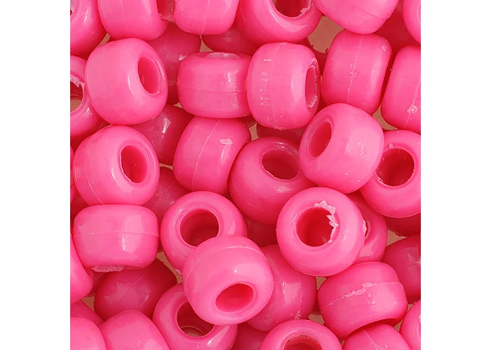 Crow Bead/Pony Bead Opaque 9mm Hot Pink