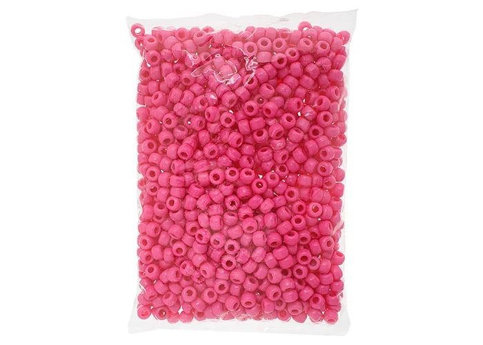 Crow Bead/Pony Bead Opaque 9mm Hot Pink