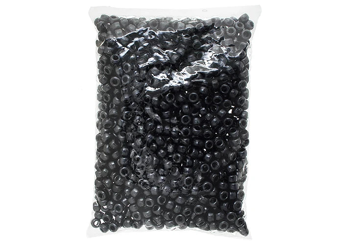 Crow Bead/Pony Bead Opaque 9mm Pearl Black