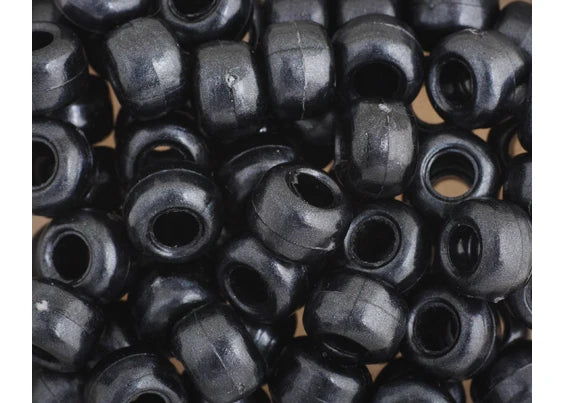 Crow Bead/Pony Bead Opaque 9mm Pearl Black