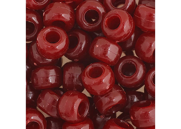 Crow Bead/Pony Bead Opaque 9mm Burgundy