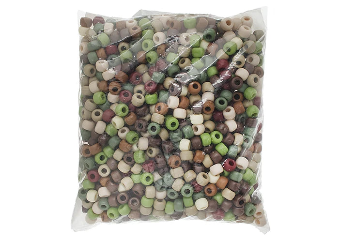 Crow Bead/Pony Bead Multi 9mm Camouflage Multi