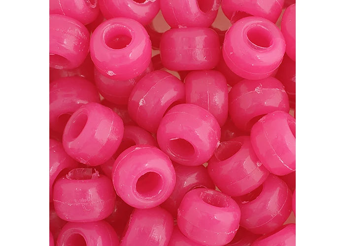 Crow Bead/Pony Bead Opaque 9mm Light Cerise