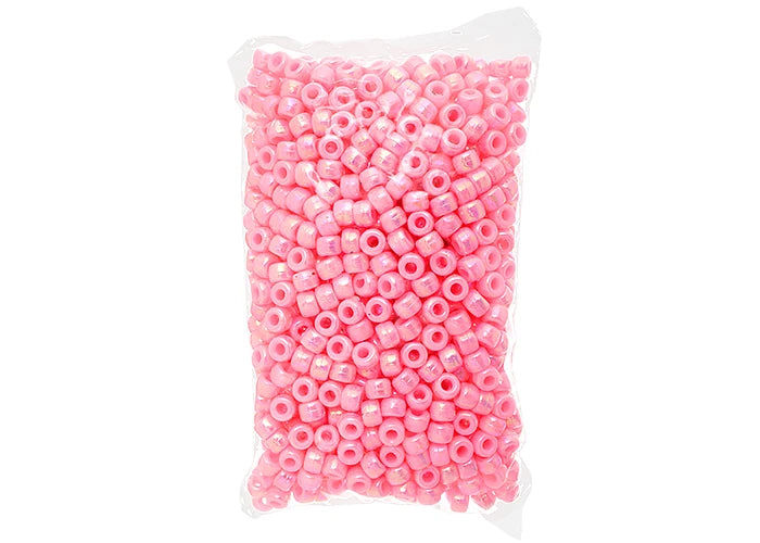 Crow Bead/Pony Bead Opaque 9mm Pink AB