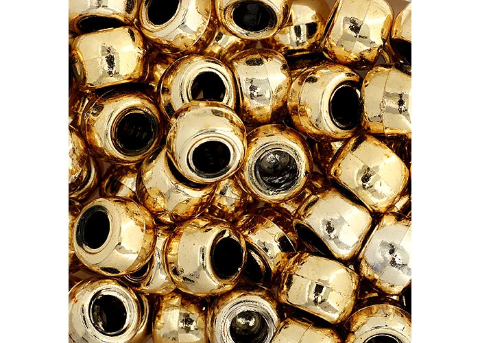 Crow Bead/Pony Bead Metalized Opaque 9mm Gold
