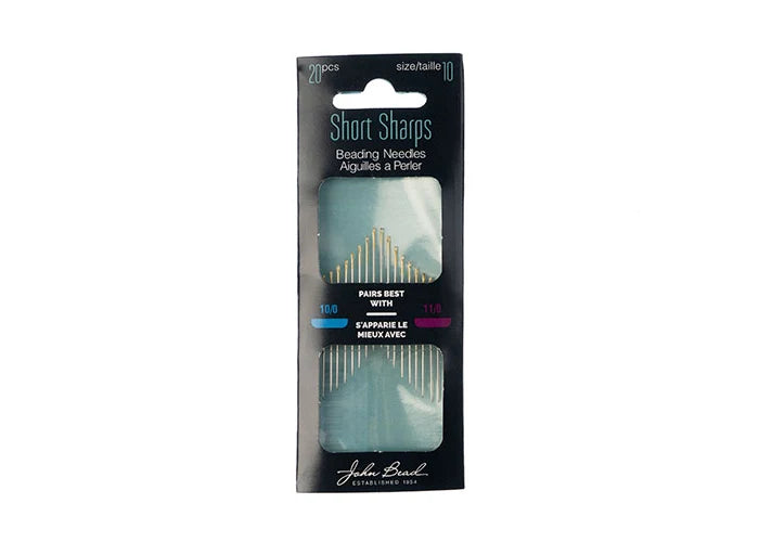 Beading Needle Gold Eye Short and Sharps 20pcs Size 10