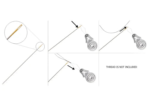 Beading Gold Eye Needle 8pcs Threader India Quality Size 10/12