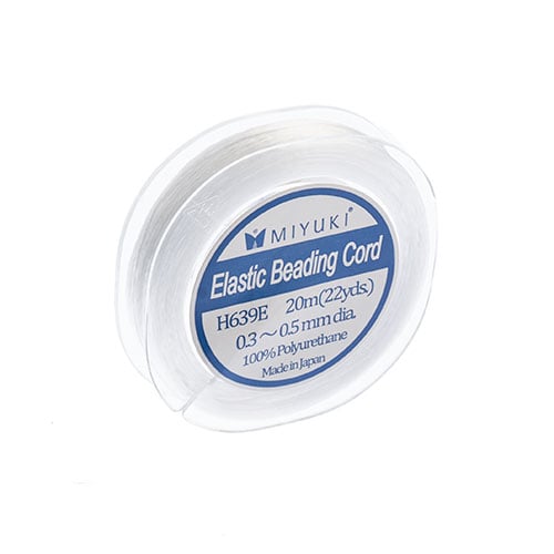 Miyuki Elastic Beading Cord 20m White apx 0.3mm to 0.5mm