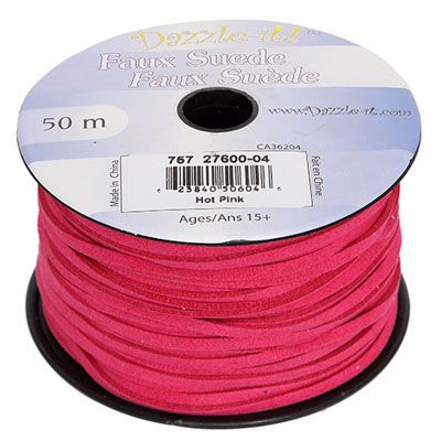 Faux Suede Lacing Hot Pink