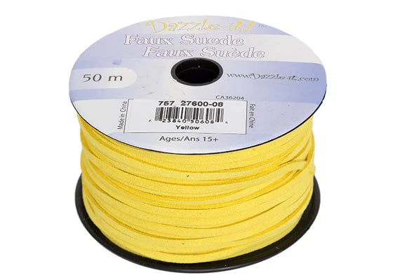Faux Suede Lacing 50m Yellow