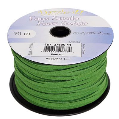 Faux Suede Lacing Emerald
