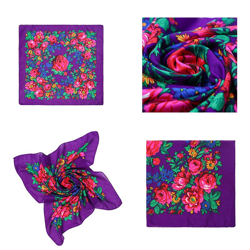 30″ x 30″ Metallic Purple Kokum Floral Scarf