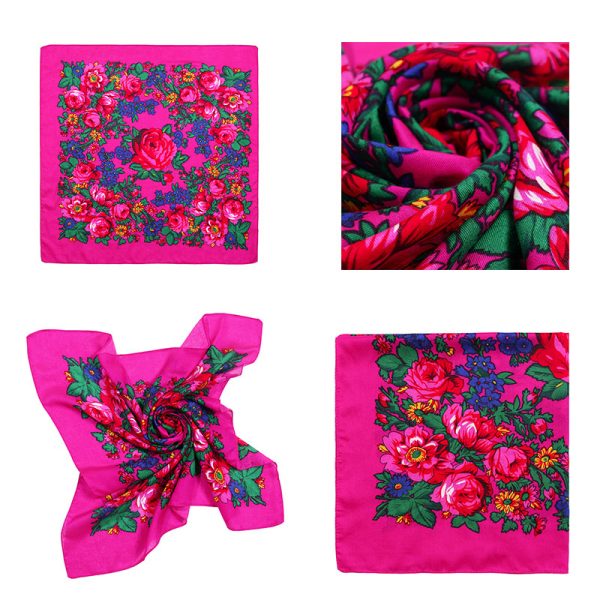 30″ x 30″ Metallic Fuchsia Kokum Floral Scarf