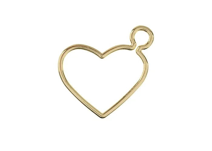 Beadwork Findings Gold Pendant Heart side Link 24x25mm 5pcs