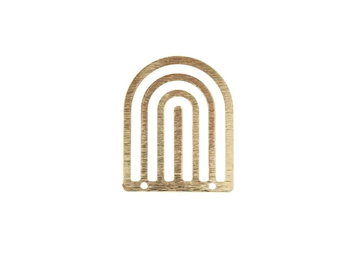 Beadwork Findings Gold Pendant Rainbow 20x25mm 4pcs