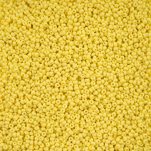 Czech Seed Bead apx 22g Vial 10/0 PermaLux Dyed Chalk Light Yellow Matt