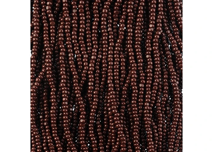 Czech Seed Bead 11/0 Cut Opaque Dark Brown Strung