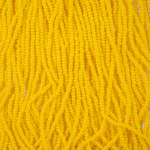 11/0 Charlotte Cut Opaque Gold Yellow Strung