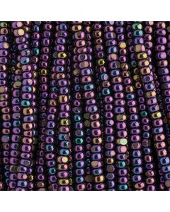 Czech Seed Bead 11/0 Cut Metallic Purple AB Strung