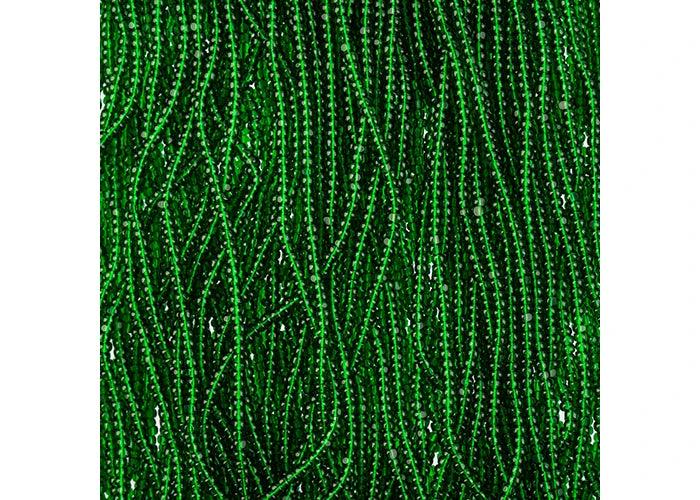 Czech Seed Bead 11/0 Cut Transparent Medium Green Strung