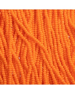 Czech Seed Bead 11/0 Cut Opaque Orange Strung