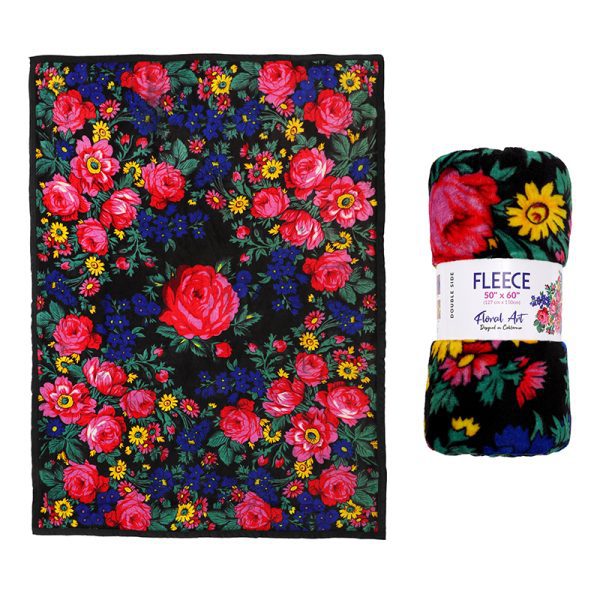 50″x60″ Kokum Floral Art Silk Touch Fleece