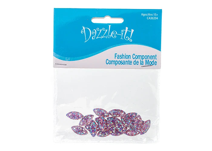 Resin Sew-on GummySpike(20pcs) Navette 7x15mm Pink AB