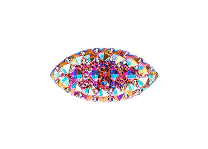 Resin Sew-on GummySpike(10pcs) Navette 15x30mm Marigold AB