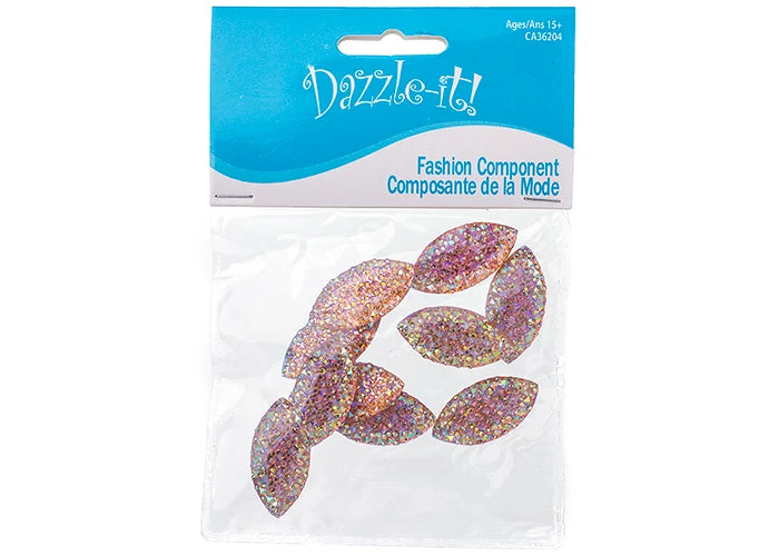 Resin Sew-on GummySpike(10pcs) Navette 15x30mm Marigold AB