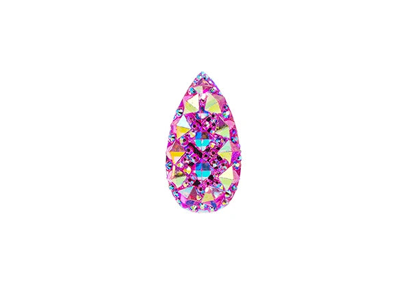 Resin Sew-on GummySpike(10pcs) Drop 10x20mm Pink AB