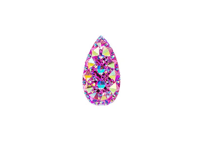Resin Sew-on GummySpike(10pcs) Drop 10x20mm Pink AB