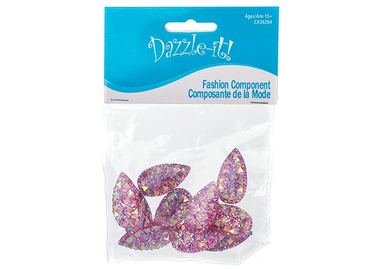 Resin Sew-on Gummy Spike(10pcs) Drop 16x30mm Pink AB
