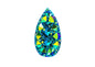 Resin Sew-on GummySpike(10pcs) Drop 16x30mm Emerald AB
