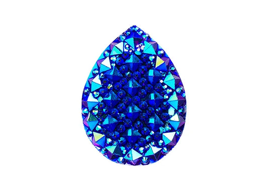 Resin Sew-on Gummy Spike(10pcs) Drop 20x30mm Royal Blue AB