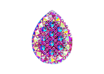 Resin Sew-on GummySpike(10pcs) Drop 20x30mm Pink AB